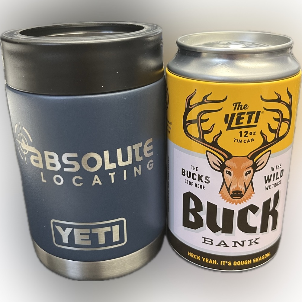 Absolute Locating YETI Rambler Colster Set (Limited Edition Buck Bank Can)